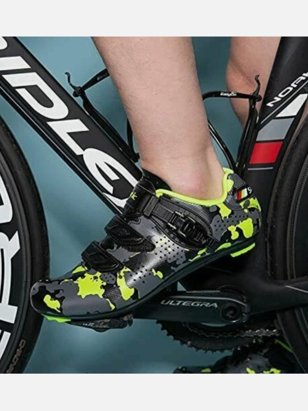 NEW Santic Cycling Road Bike Bicycle Shoes Size US 7 EUR 40 Green Grey Black